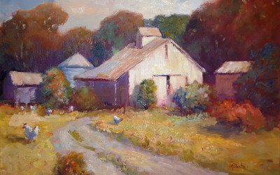 FREE RANGE CHICKENS 16X20